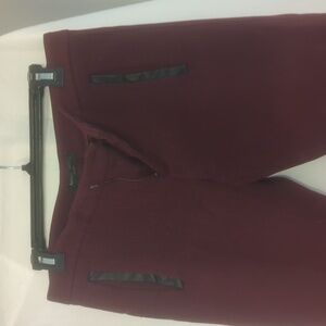 Burgundy Pants with Black Trim